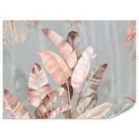 FOTOTAPETE für Esszimmer Tropische Pastell Bananenblätter 350x256 - Beige/Rosa, Papier (350/256cm) - Muralo