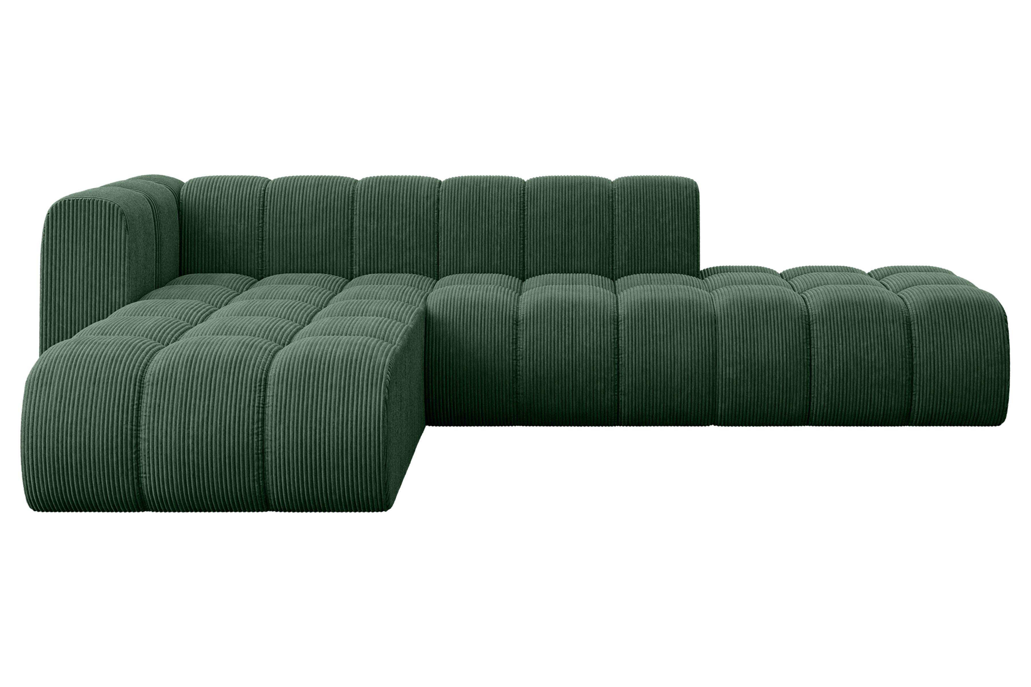 ECKSOFA modulares Sofa Zuvon-L1 - 296x177x70 cm Grün - Grün, Holzwerkstoff/Textil (296/177cm) - ALTDECOR