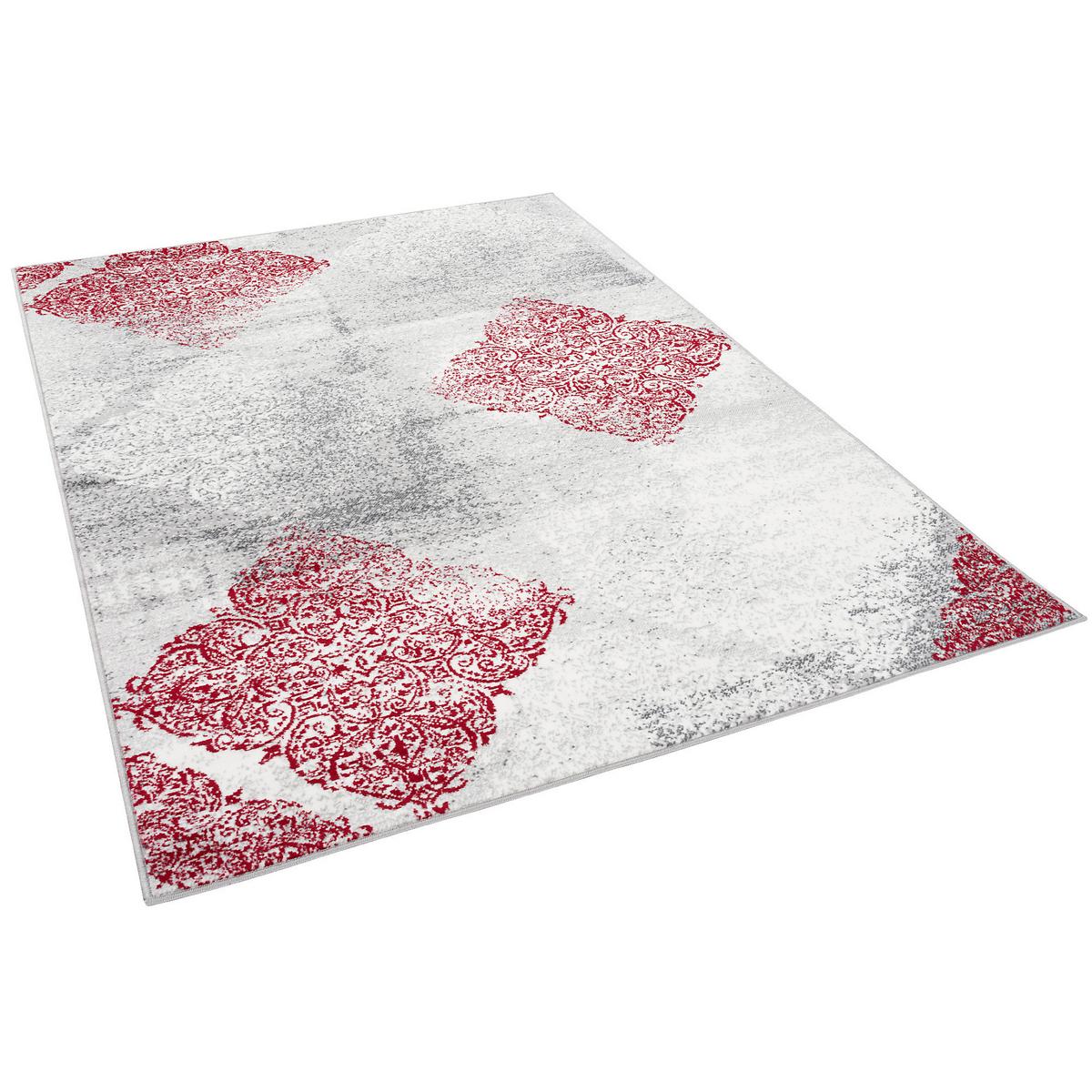 DESIGNER TEPPICH SAMBA MODERN KARO - Rot, Textil (80/150cm) - Pergamon