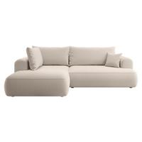 ECKSOFA Ovo Hellbeige Samt - Ecru/Schwarz, Kunststoff/Textil (260/165cm) - Selsey