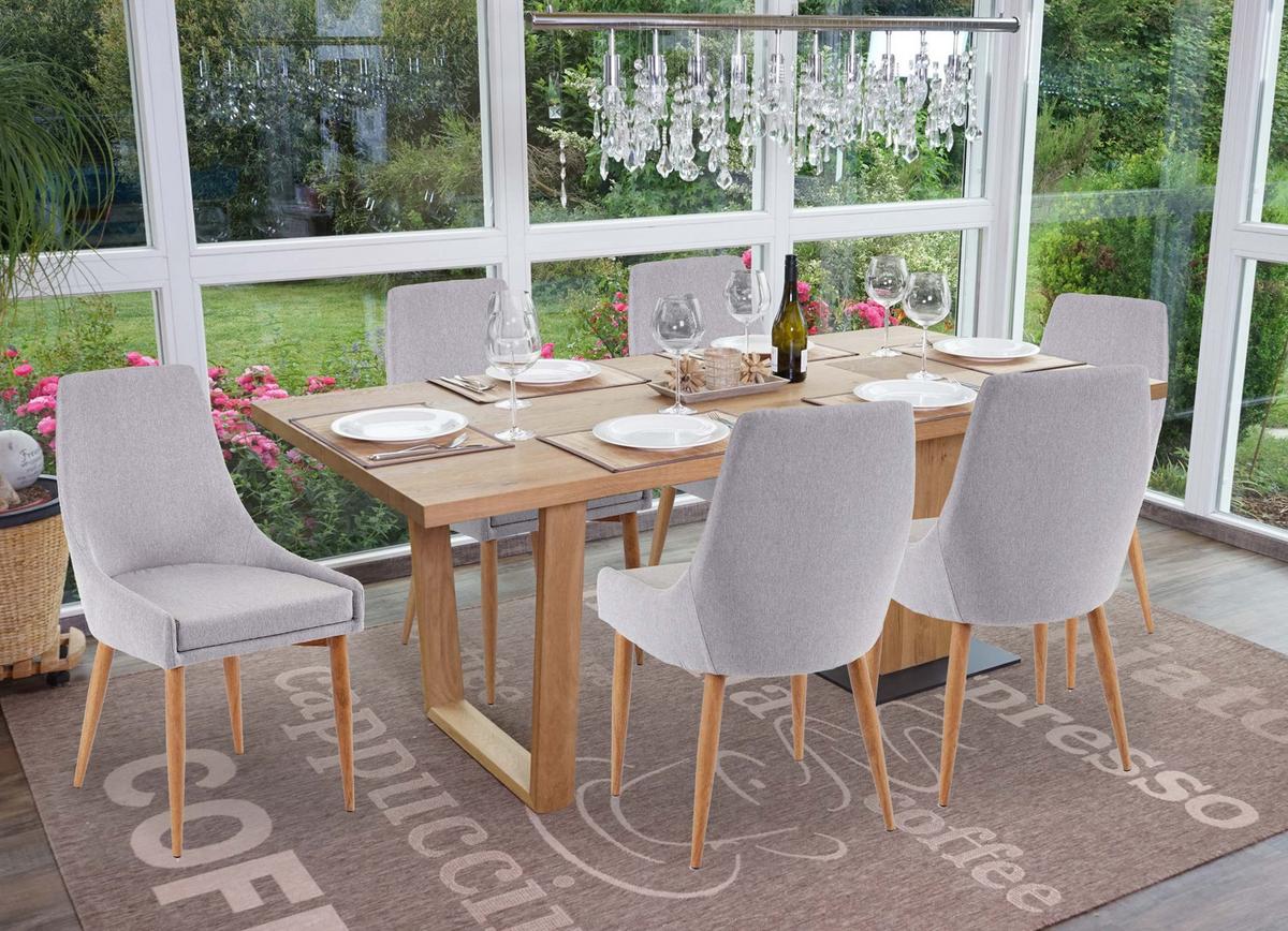 ESSZIMMERSTUHL Hellgrau 6er-Set - Hellgrau/Grau, Textil (50/89/60cm) - MCW