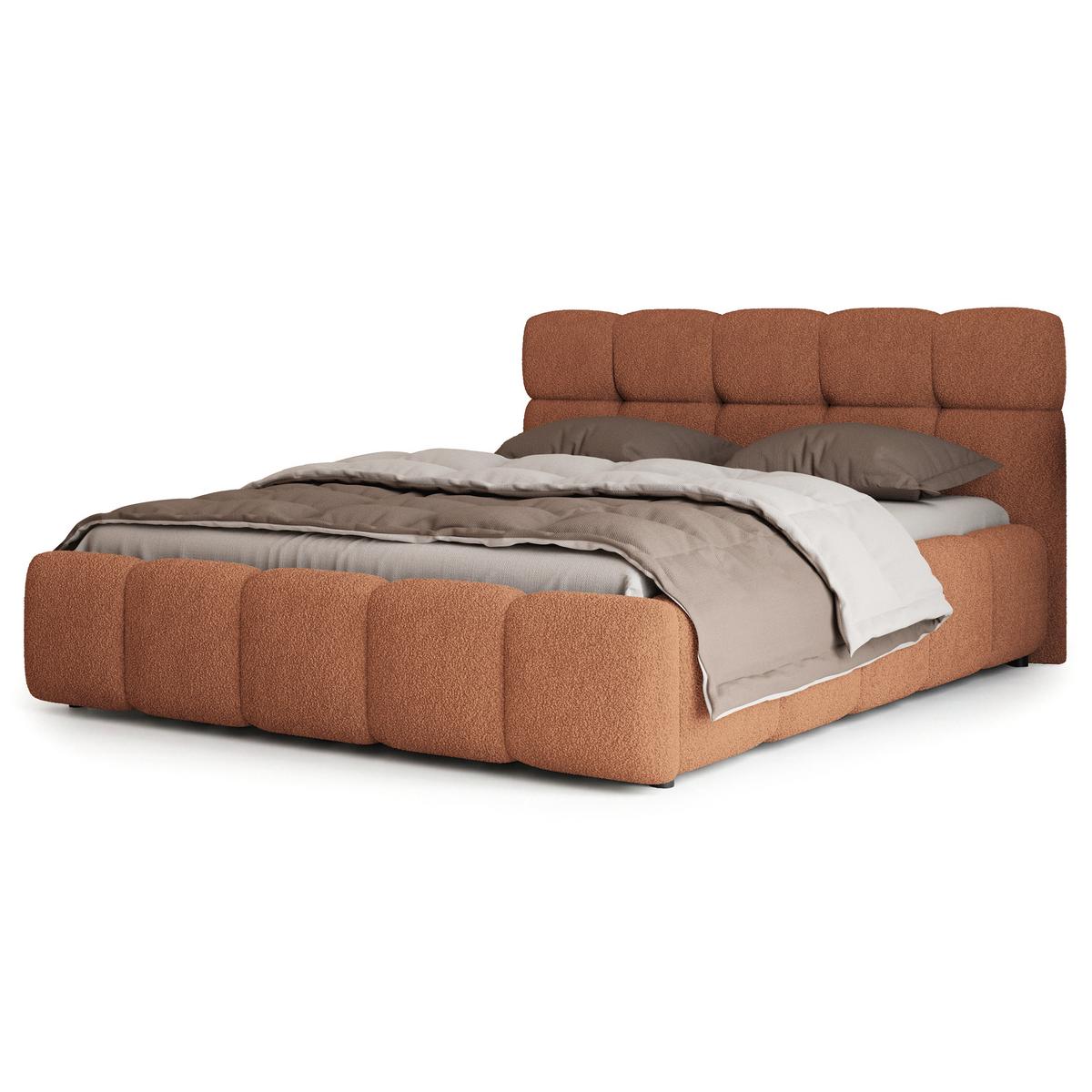 POLSTERBETT FARU Q 120x200 cm mit Bettkästen - Kupferfarben - Kupferfarben, Holz (120/200cm) - MASSENO