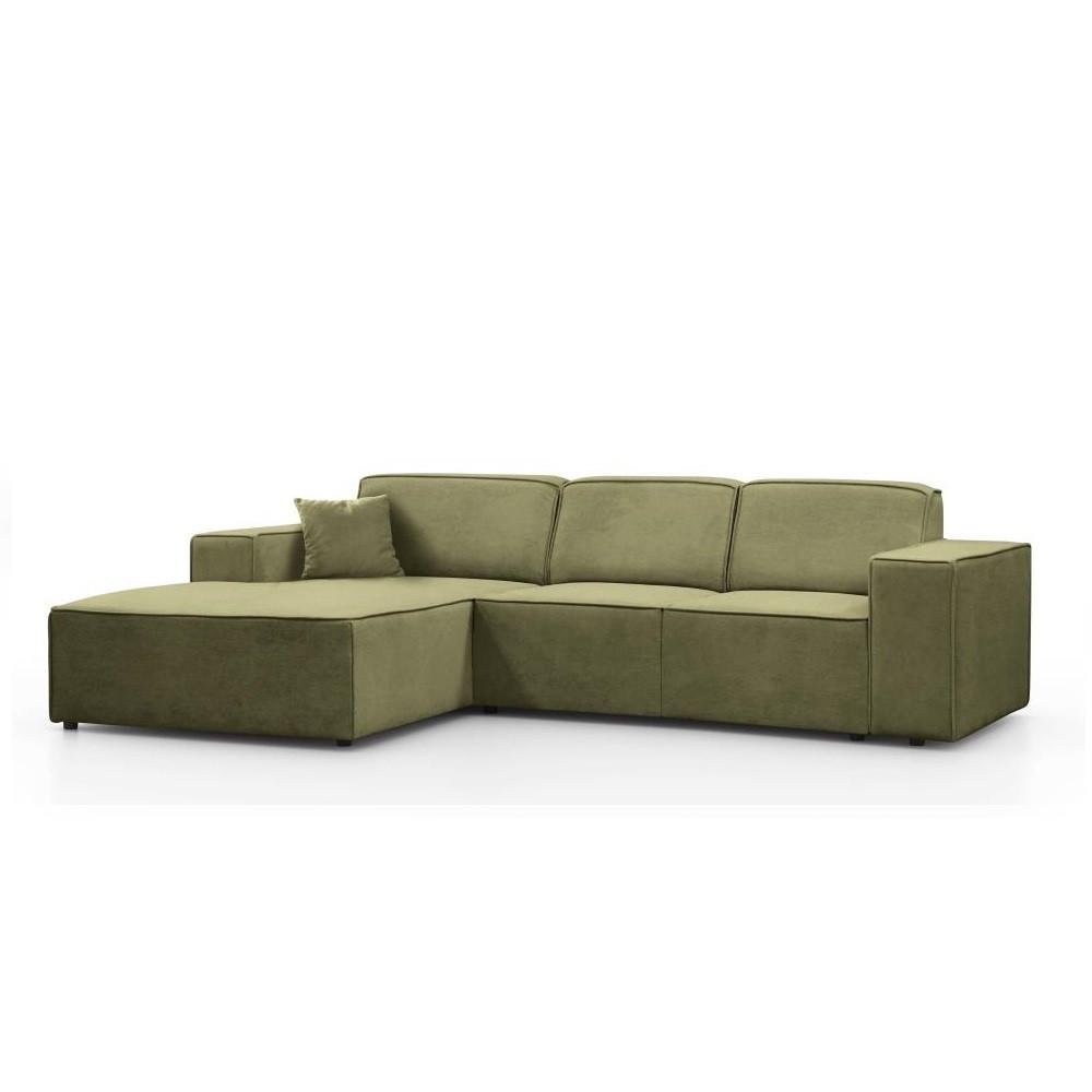 ECKSOFA ohne Schlaffunktion Pedro L hellgrün links - Schwarz/Hellgrün, Kunststoff/Textil (267/170cm) - Beautysofa
