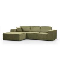 ECKSOFA ohne Schlaffunktion Pedro L hellgrün links - Schwarz/Hellgrün, Kunststoff/Textil (267/170cm) - Beautysofa