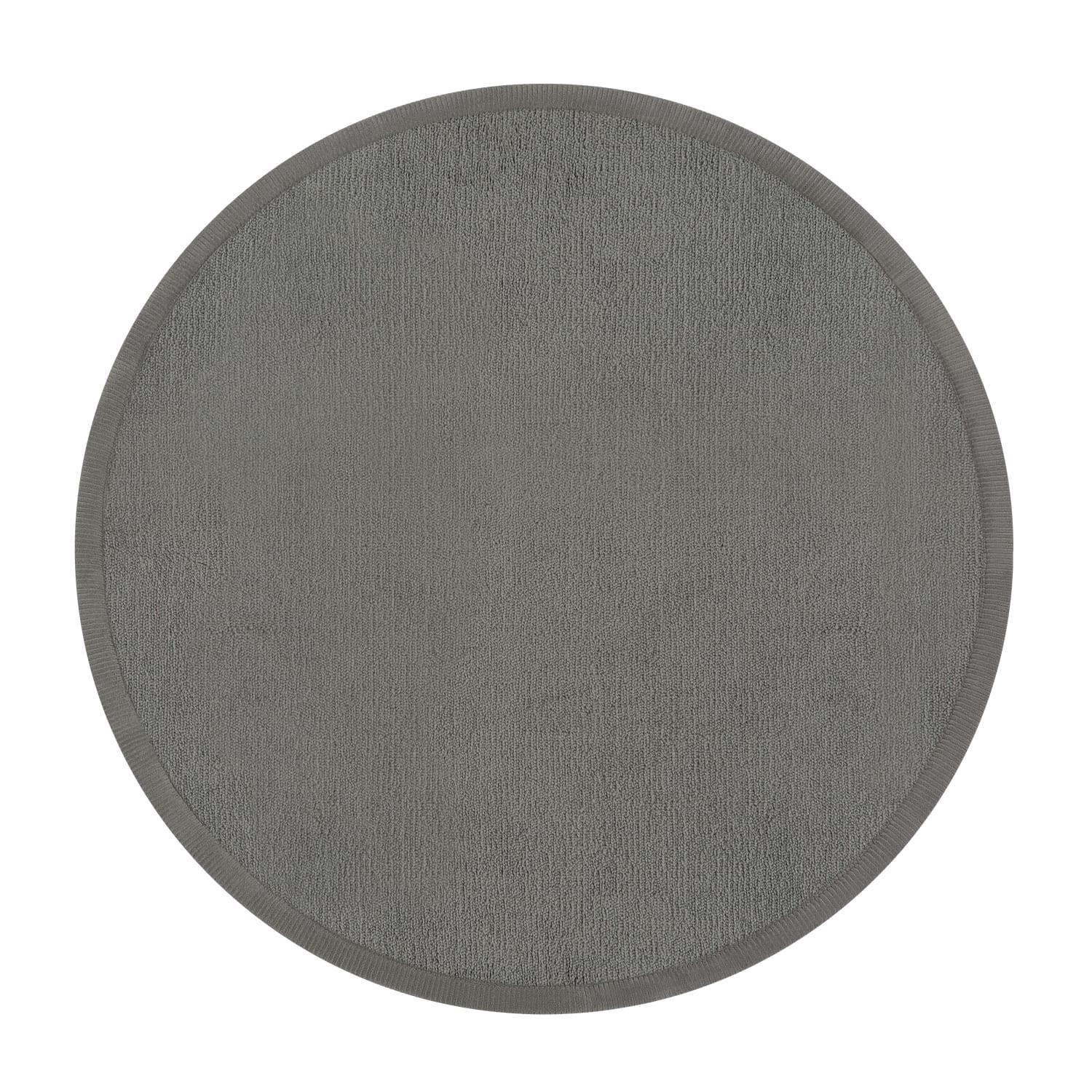 KURZFLORTEPPICH Waschbar, einfarbig, aus Polyester, Grau, Ø 80 cm - Grau, Textil (80/80cm) - KADIMA DESIGN