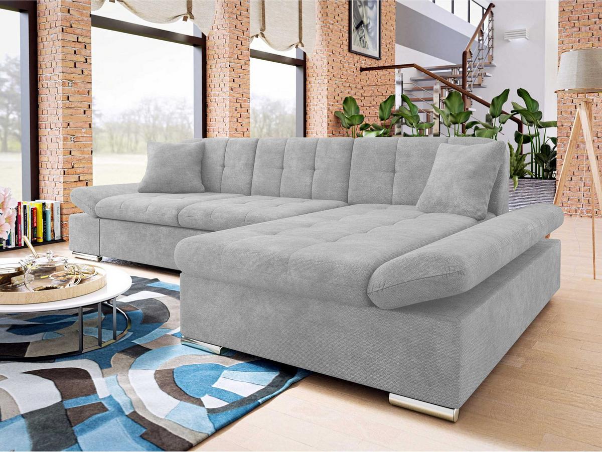 ECKSOFA Malwi, Seite: Rechts - Silberfarben, Holz/Textil (278/161cm) - MIRJAN24