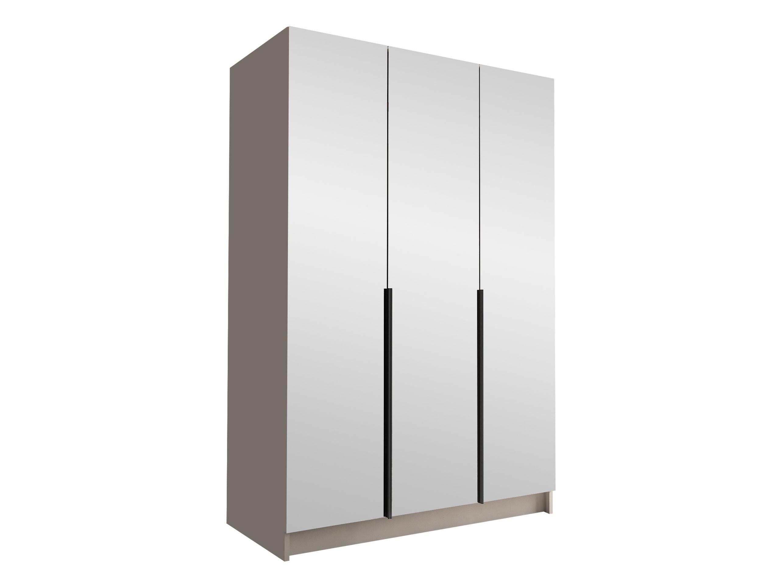 KLEIDERSCHRANK Calia III - Kaschmir/Schwarz, Holzwerkstoff/Metall (150/215/58cm) - MIRJAN24