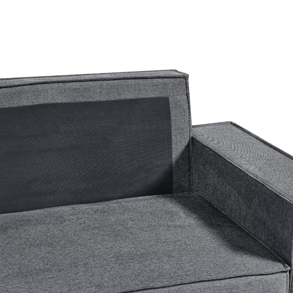 3-SITZER-ECKSOFA dunkelgrau linksseitig mit Schlaffunktion Stauraum Karila - Dunkelgrau, Textil (250/150cm) - Beliani