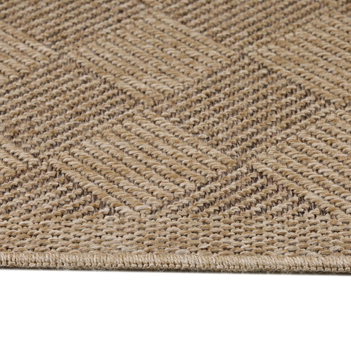 OUTDOORTEPPICH KASBERG, im Vintage-Stil, aus Polypropylen, Schwarz, 200 x 290 cm - Beige, Textil (290/200cm) - KADIMA DESIGN