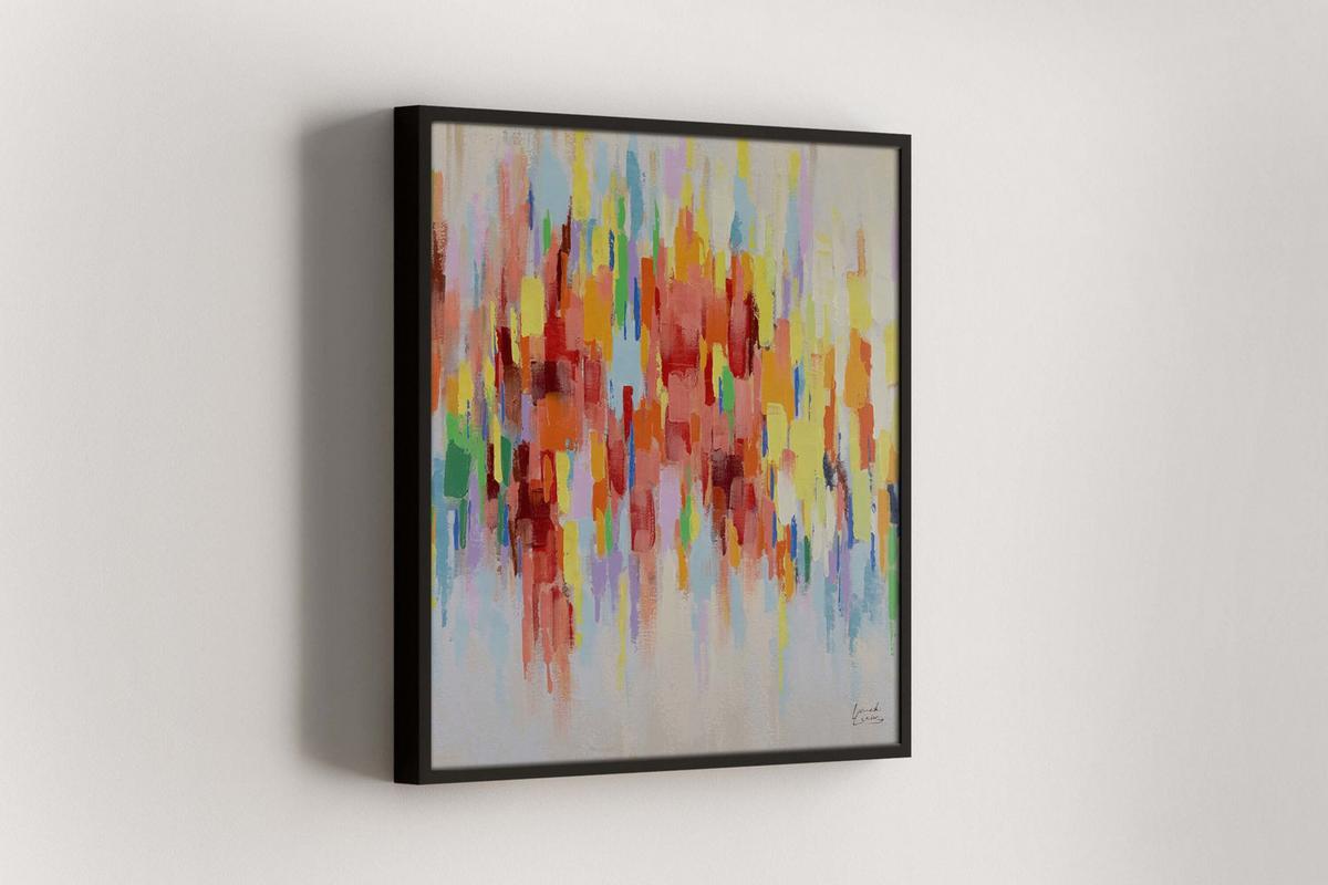 ACRYLBILD HANDGEMALT 80/80 cm - Beige/Multicolor, Holz/Textil (80/80cm) - KUNSTLOFT