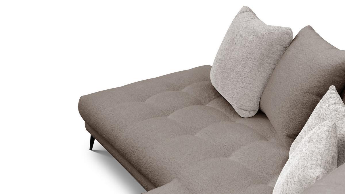 ECKSOFA CALME 5-Sitzer, beige und écru - Beige/Schwarz, Holz/Textil (294/229cm) - Wozimo