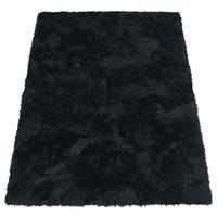 HOCHFLORTEPPICH, einfarbig, aus Polyester, Schwarz, 60 x 100 cm - Schwarz, Textil (60/100cm) - KADIMA DESIGN