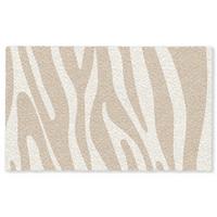 FUSSMATTE Zebramuster - Beige - Weiß - Tiermuster Schmutzfänger 150x90 cm - Beige, Kunststoff (150/0.4cm) - MuchoWow