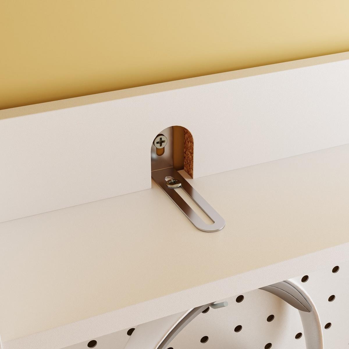 SCHUHSCHRANK mit Pegboard und Schubladen FSR232-W - Weiß, Holzwerkstoff/Kunststoff (83/197/14cm) - SoBuy