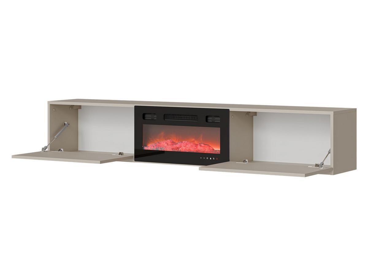 TV-LOWBOARD Govi 180 EF mit Kamin - Kaschmir, Holzwerkstoff (180/33/32cm) - MIRJAN24