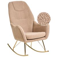 SCHAUKELSESSEL Beige Gulsele - Beige/Goldfarben, Textil (70/105/95cm) - Beliani