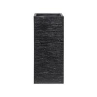 BLUMENTOPF schwarz quadratisch 26/26/60 cm Dion - Schwarz, Naturmaterialien (60cm) - Beliani