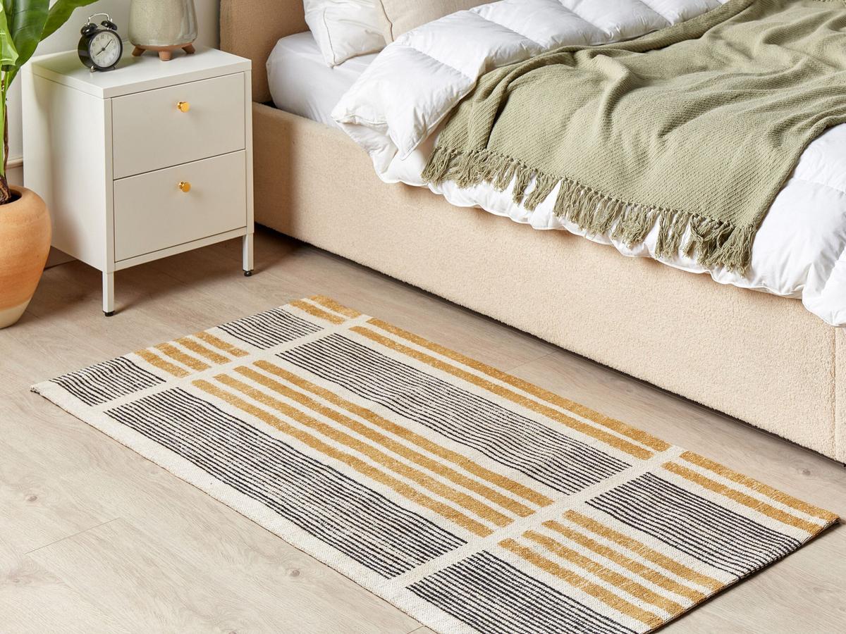 TEPPICH geflochten Katra 150/80 cm - Gelb, Textil (80/150cm) - Beliani