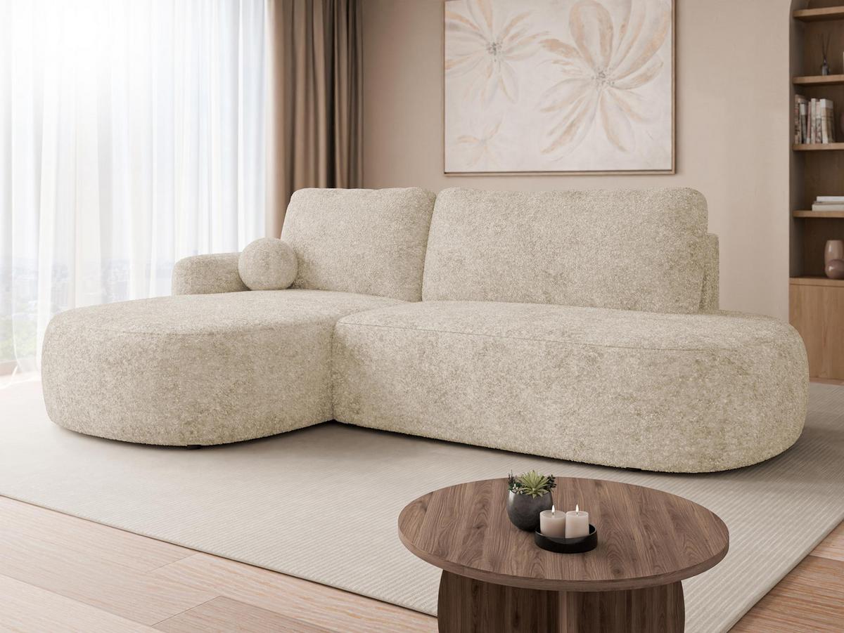 ECKSOFA Loridu O, Seite: Links - Beige/Schwarz, Holz/Kunststoff (274/174cm) - MIRJAN24