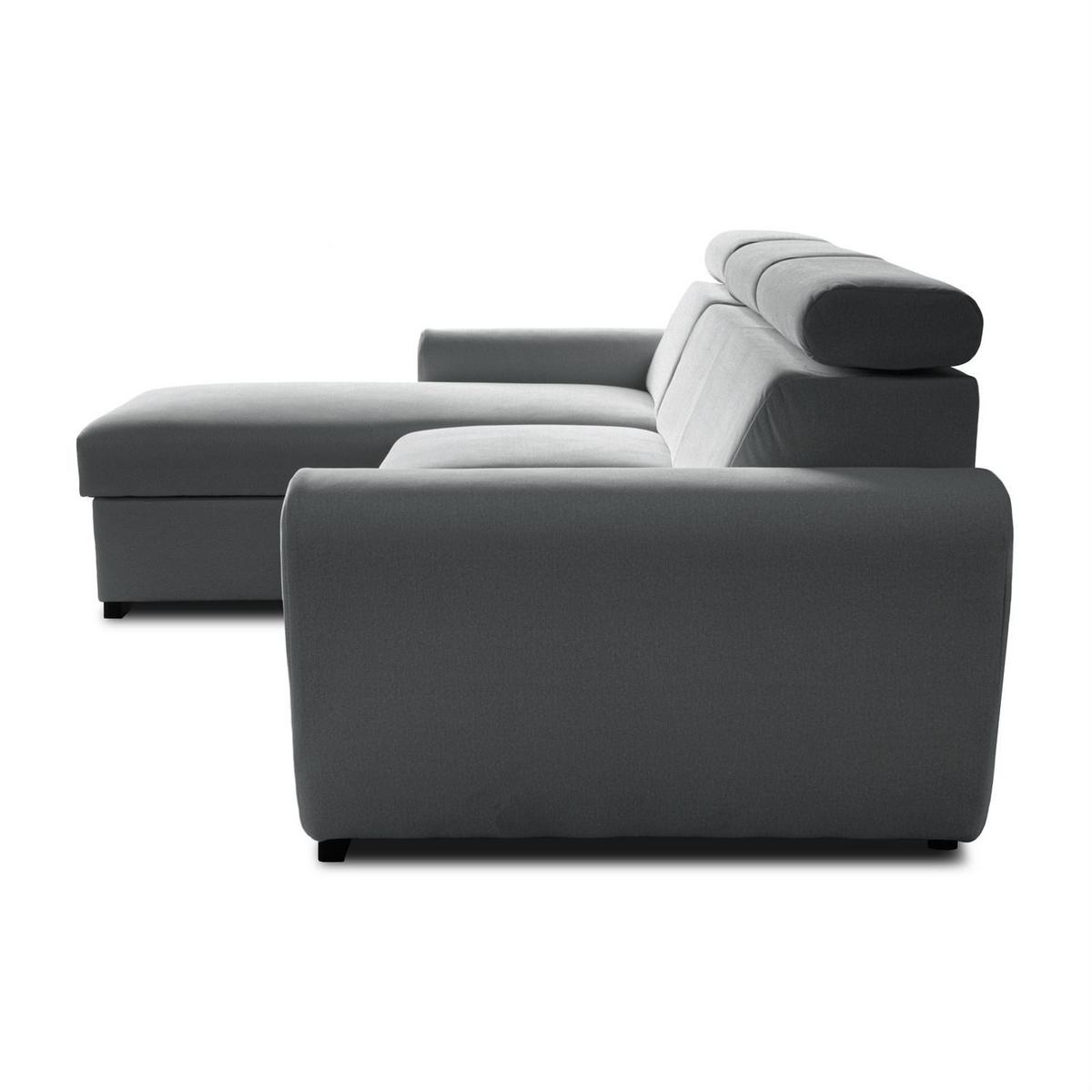 ECKSOFA FALCO mit Schlaffunktion Elli 74 - Grau, Textil (253/174cm) - Lookway