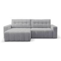 ECKSOFA Maillo Hellgrau Cord - Hellgrau/Schwarz, Kunststoff/Textil (245/143cm) - Selsey