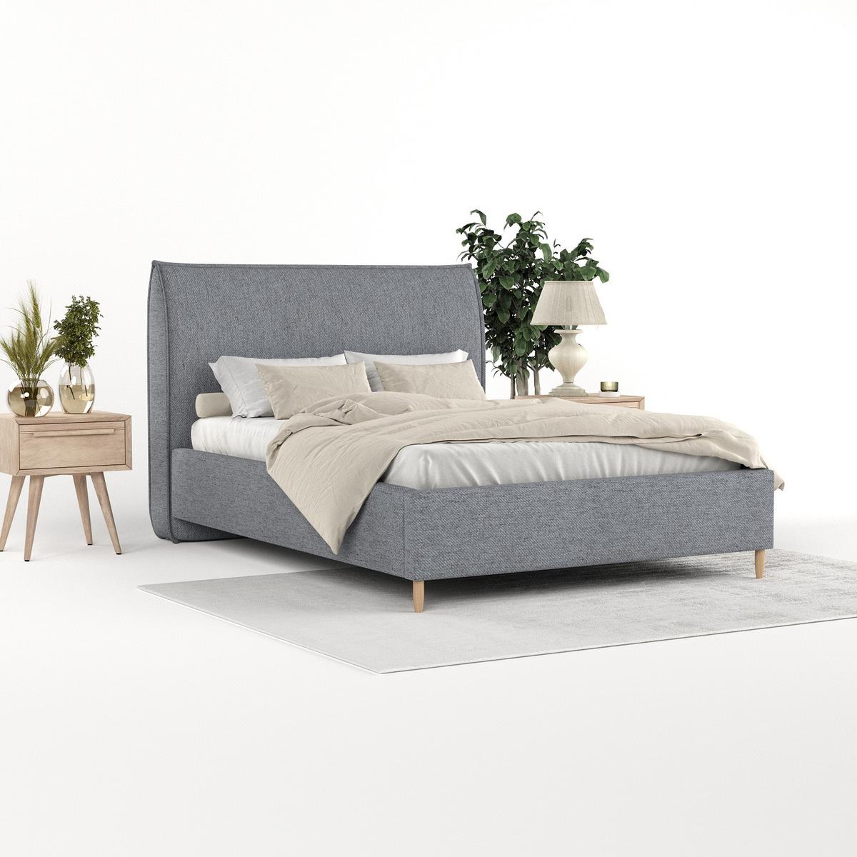 POLSTERBETT Mira 160/200 cm Grau im Neve Stoff - Naturfarben/Grau, Holz/Holzwerkstoff (160/200cm) - AltaBeds