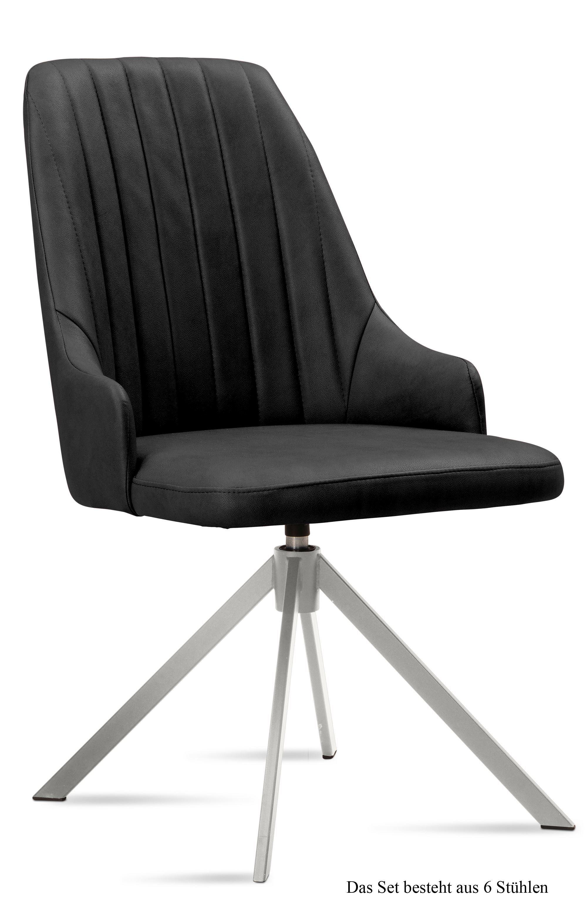 ESSZIMMERSTUHL drehbar (6er-Set) Davorka 52x91x60 Edelstahl/Anthrazit - Edelstahlfarben/Anthrazit, Kunststoff (60/91/52cm) - 58aufmkessel