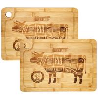 STEAKBRETT 25/30/2 cm, Bambus - Braun, Holz (23/33cm) - Dunedesign