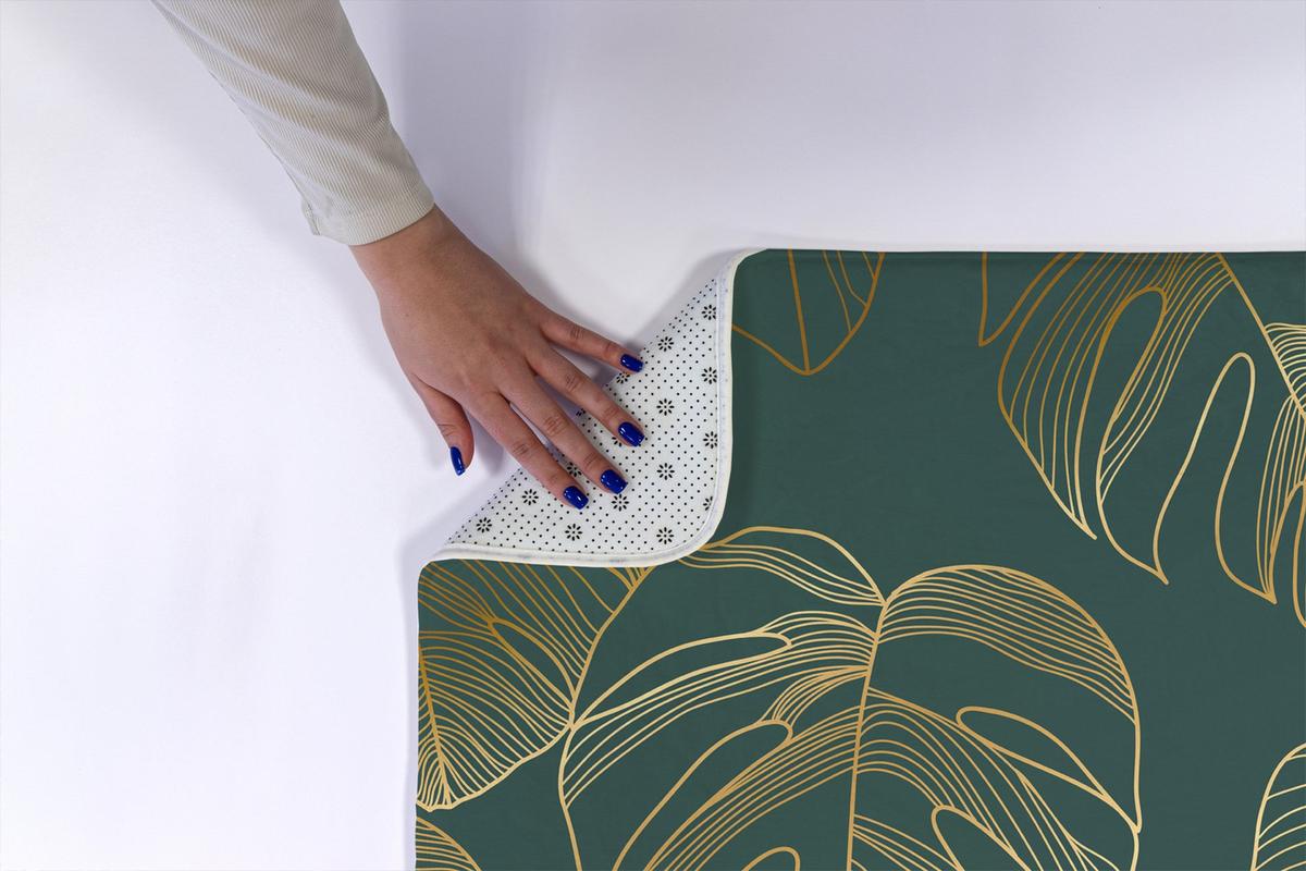 BADTEPPICH 90x60 cm Monstera-Blätter - Grün, Textil (90/60cm) - TULUP