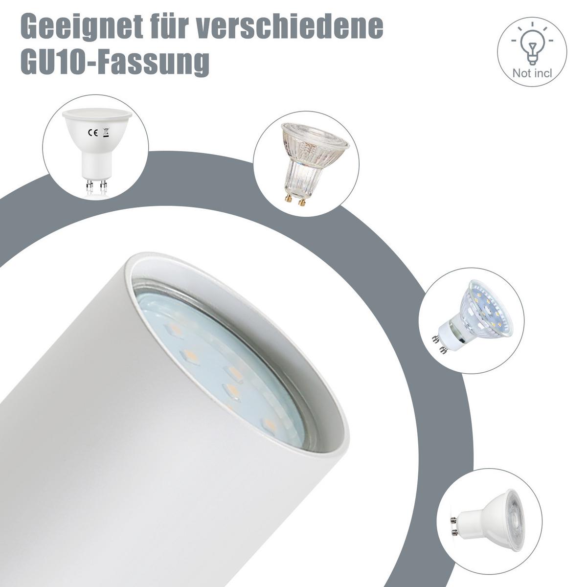 DECKENSTRAHLER Baunach 4-flammig 25/25/14.4 cm - Weiß, Metall (25/25/14.4cm) - Nettlife