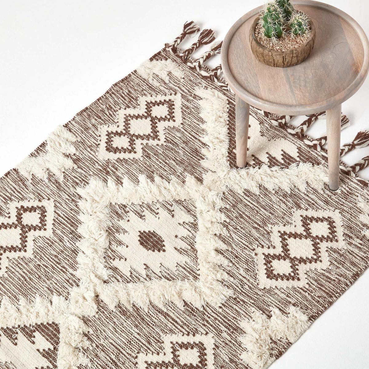 KELIM-TEPPICH Lhasa handgewebt 90/150 cm - Braun, Textil (90/150cm) - Homescapes