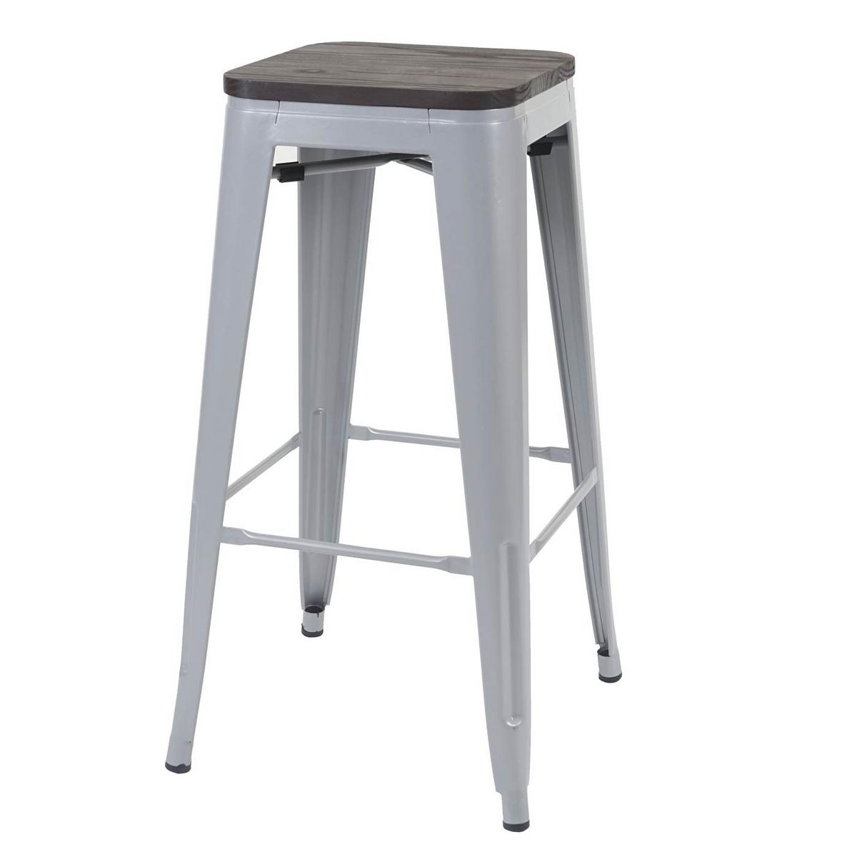 BARHOCKER METALL Grau - Grau, Holz (42/76/42cm) - MCW