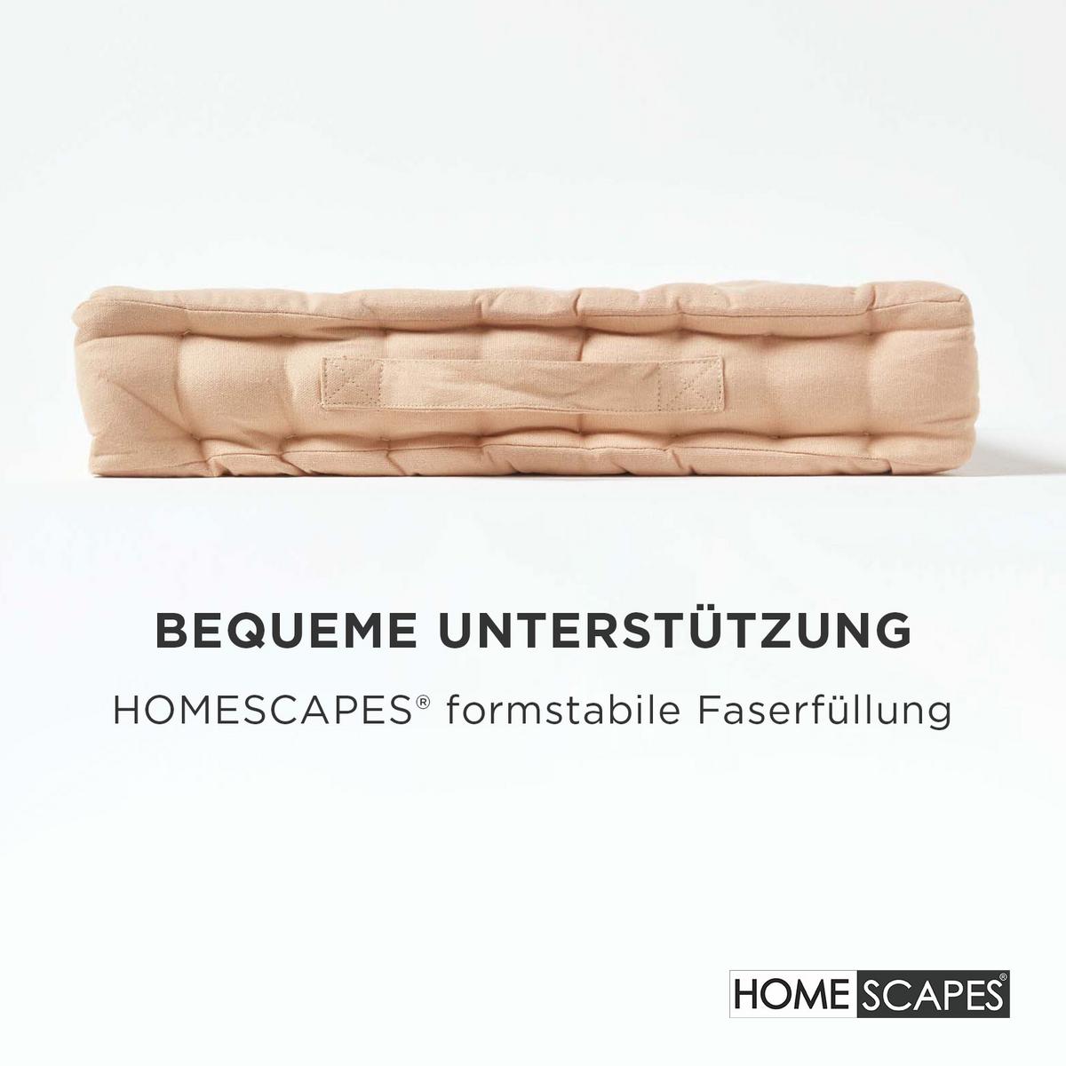 SITZKISSEN beige 40/40/8 cm – Bodenkissen unifarben - Beige, Textil (40/40/8cm) - Homescapes