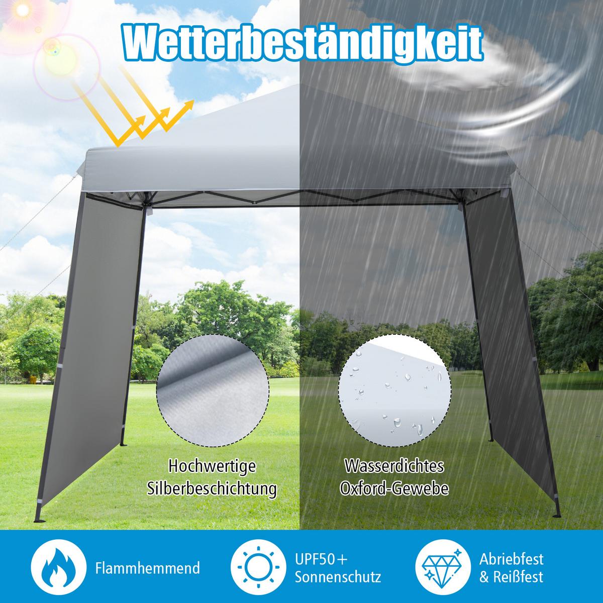 PAVILLON 255cm Grau - Grau, Kunststoff (599/255/300cm) - COSTWAY