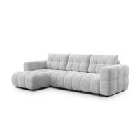 ECKSOFA CLOUDI 4-Sitzer links, hellgrau - Hellgrau/Schwarz, Holz/Textil (294/160cm) - Wozimo