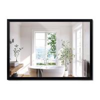 SPIEGEL 70x50cm Schwarzer Rahmen - Schwarz, Glas (70/50/0.4cm) - Wallfluent