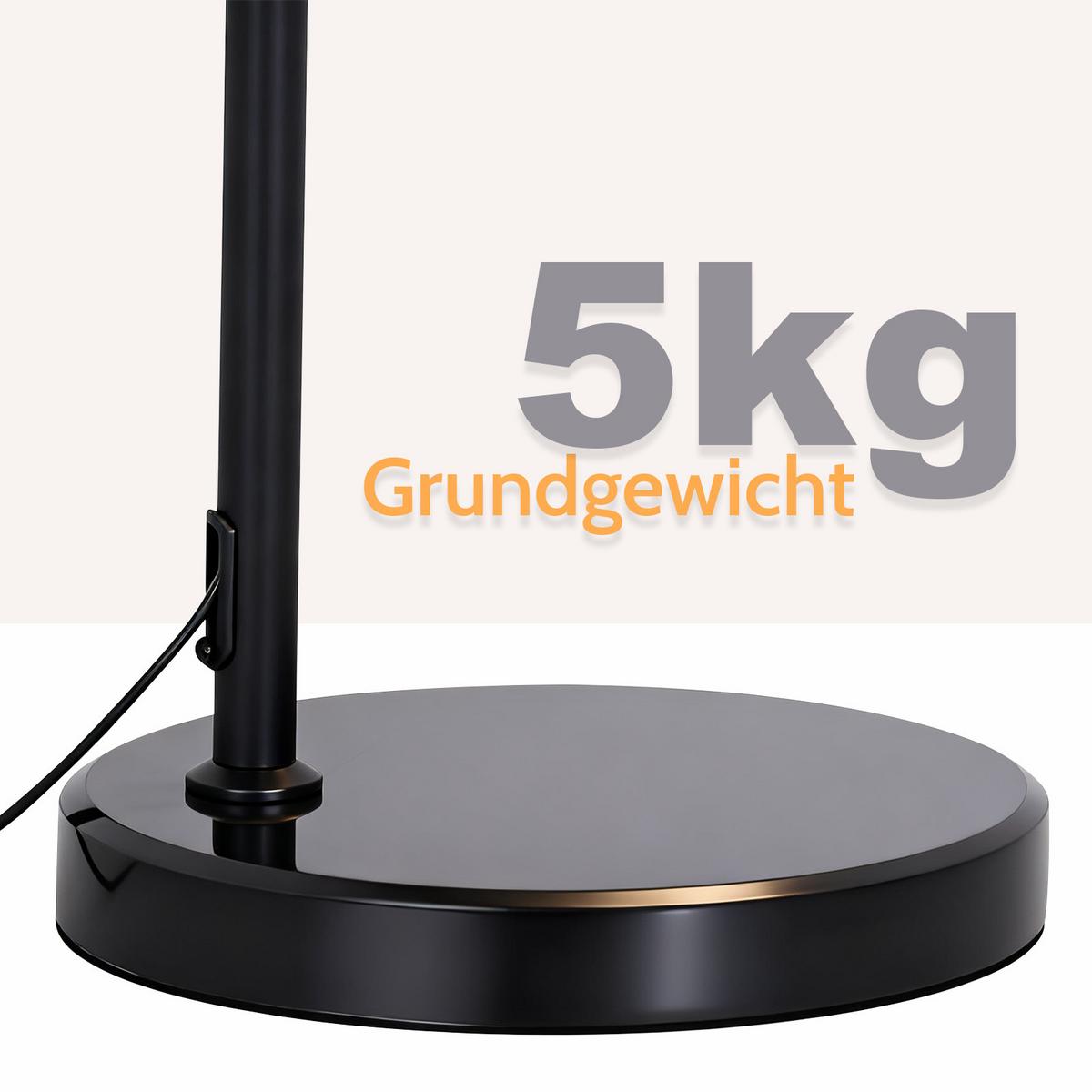 STEHLAMPE Avenirly 30/20/181 cm - Schwarz, Textil/Metall (30/20/181cm) - ZMH