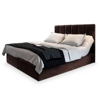 BOXBETT BARINO 180x200 cm mit Matratze und Topper - Braun - Braun, Holz (180/200cm) - MASSENO