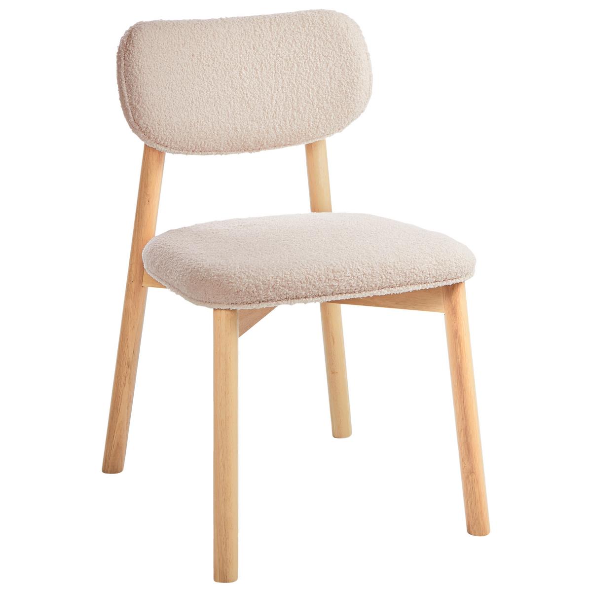 ESSZIMMERSTUHL 2er-Set Hellbraun Mills - Hellbraun/Beige, Textil (48/80/58cm) - Beliani