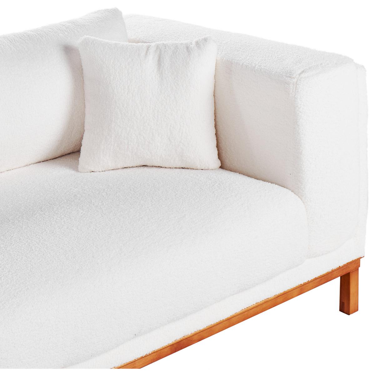 4-SITZER-SOFA Bouclé Cremeweiß Veng - Creme/Weiß, Textil (308/79/90cm) - Beliani