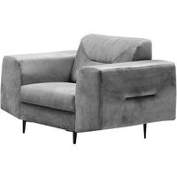 RELAXSESSEL Venezia hellgrau mit schwarzen Beinen - Hellgrau/Schwarz, Textil/Metall (112/85/94cm) - Beautysofa