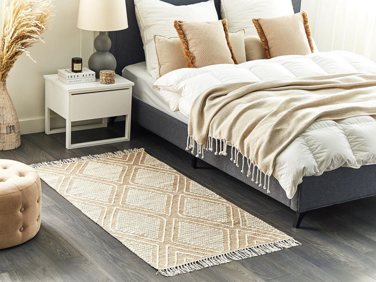 KURZFLOR-TEPPICH Kacem 150/80 cm - Beige, Textil (80/150cm) - Beliani