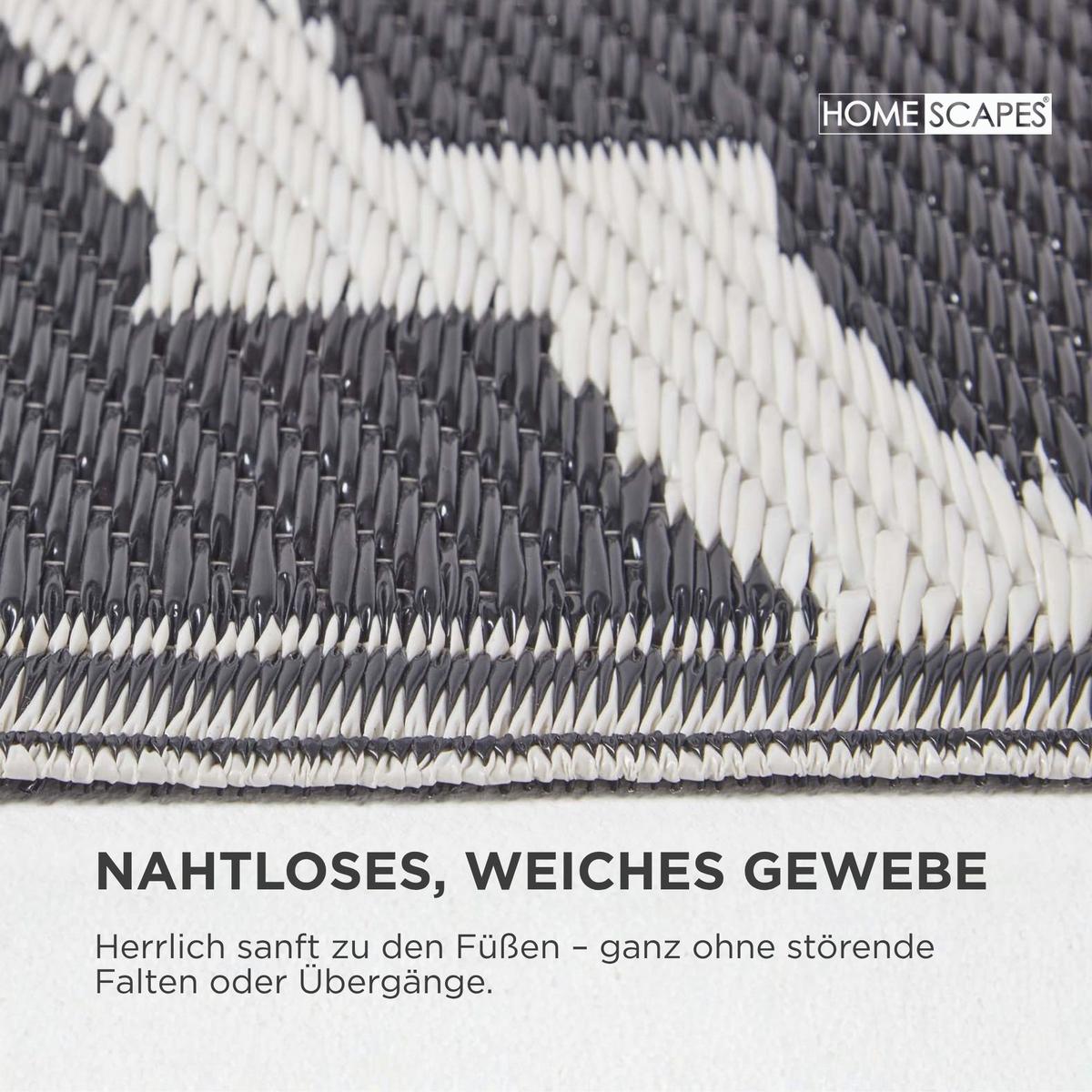 OUTDOORTEPPICH Nola geometrisch gemustert 120/180 cm - Schwarz, Kunststoff (120/180cm) - Homescapes