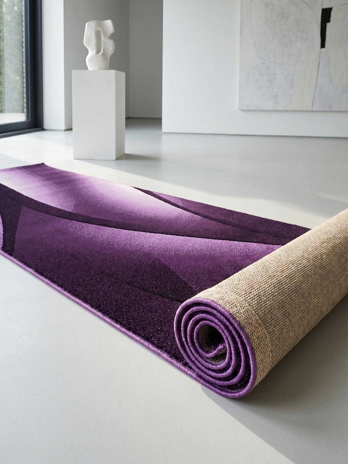 TEPPICH Kurzflor INN in Violett, mit Farbverlauf, 80 x 300 cm - Lila, Textil (80/300cm) - KADIMA DESIGN