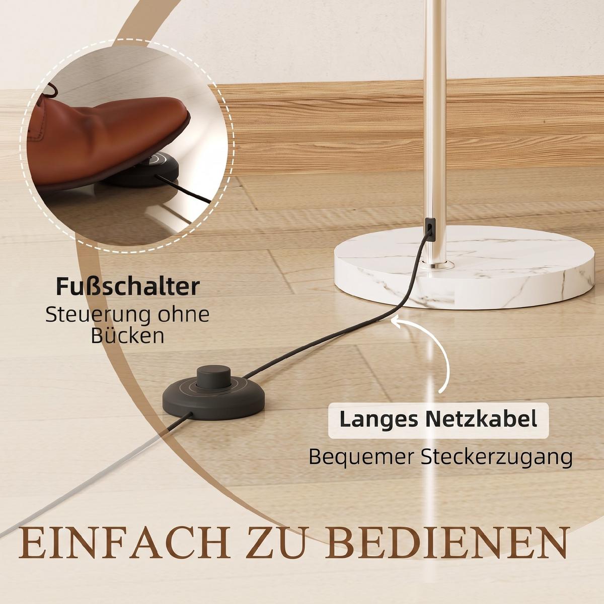 STEHLAMPE Metall Weiß - Weiß, Metall (90/26/180cm) - HOMCOM