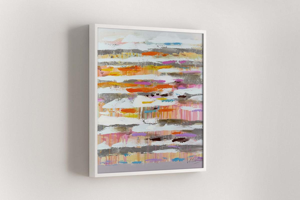 ÖLGEMÄLDE 60/60 cm - Multicolor/Orange, Holz/Textil (60/60cm) - KUNSTLOFT