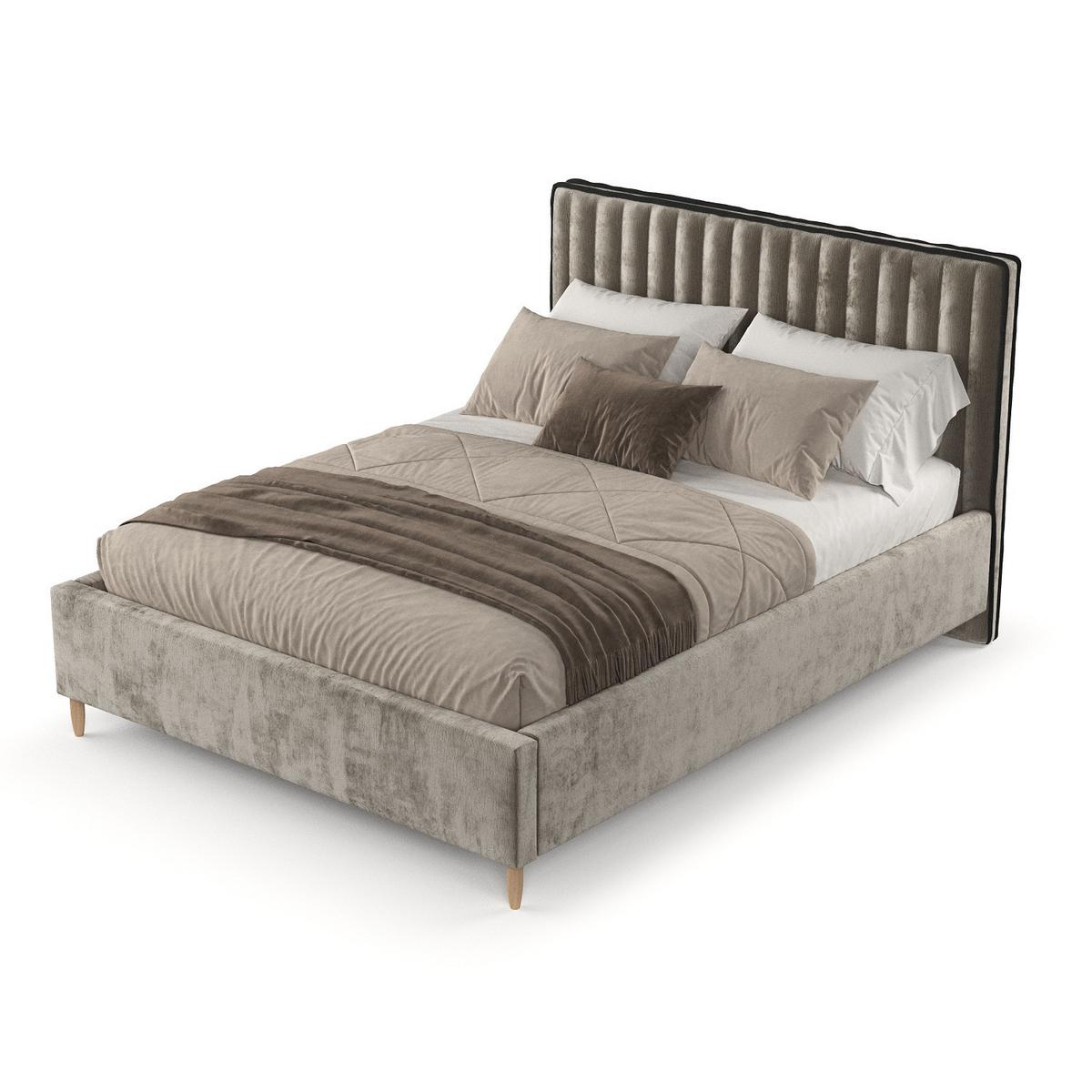 POLSTERBETT Aria 160/200 cm Beige im Lotta Stoff - Beige/Naturfarben, Holz/Holzwerkstoff (160/200cm) - AltaBeds