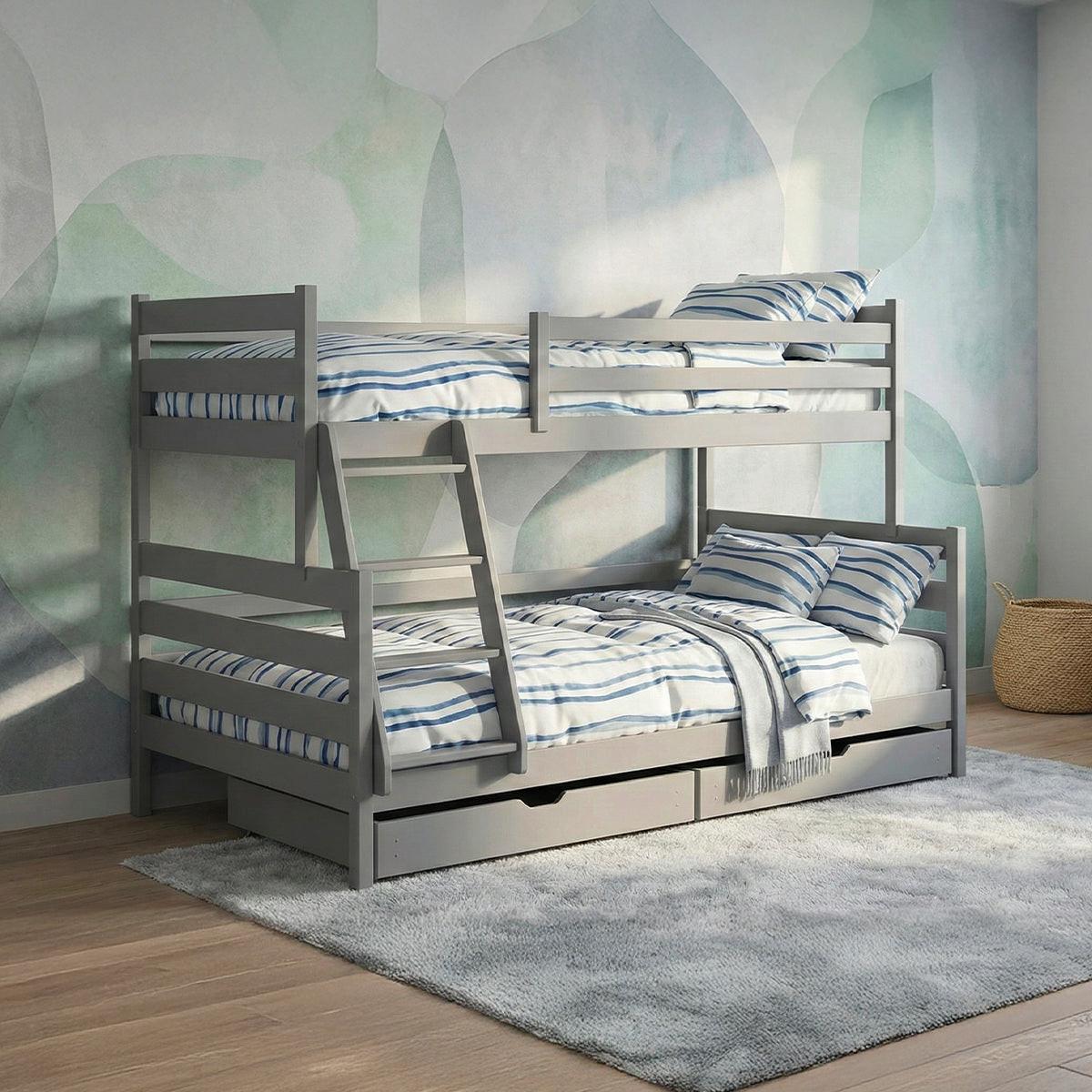 ETAGENBETT 120/200 Leo Grau - Grau, Holz (120/200cm) - Petits-meubles