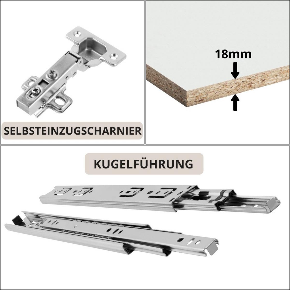 KOMMODE Home mit 4 Schubladen, 100 cm, ohne Griffe, Schwarz - Schwarz, Holzwerkstoff (80/85/40cm) - Beautysofa