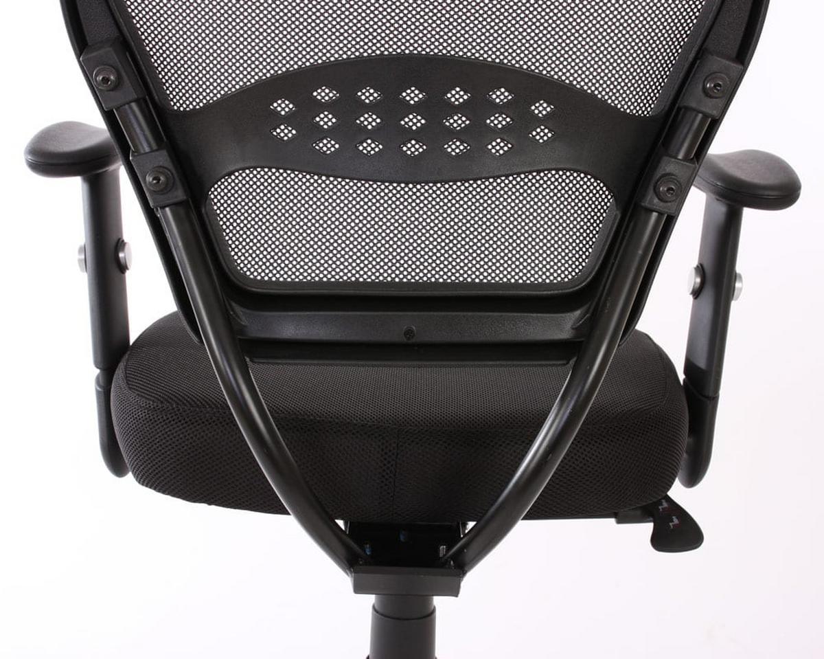 PROFI-BÜROSTUHL STOFF/TEXTIL Schwarz - Schwarz, Textil (72/110/60cm) - MCW